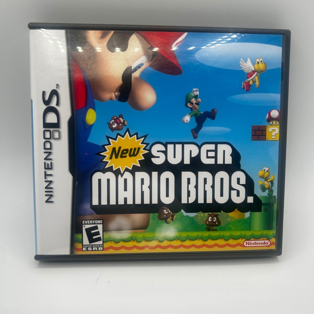 Nintendo New Super Mario Bros DS Case and Manual Only Original Black Excellent